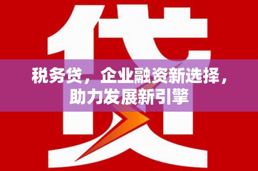 藤县税务贷，企业融资新选择，助力发展新引擎